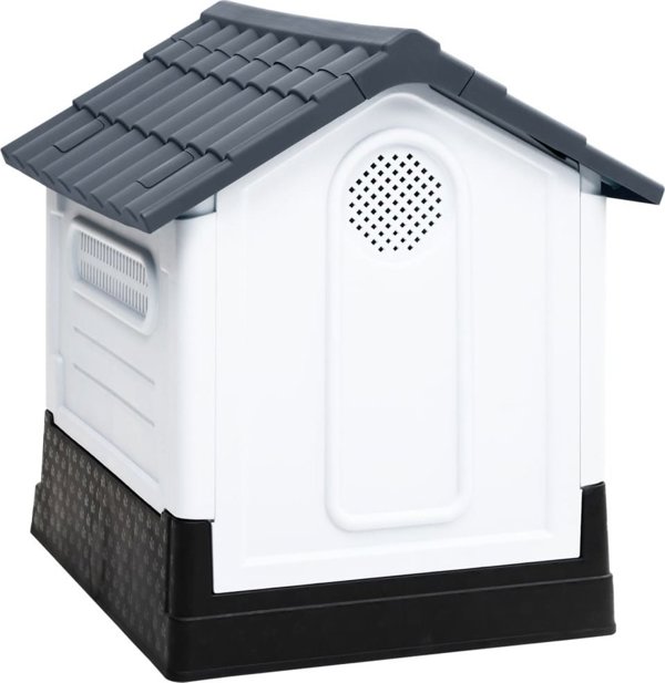 vidaXL vidaXL Buda dla psa, szara, 57x68x66 cm, polipropylen