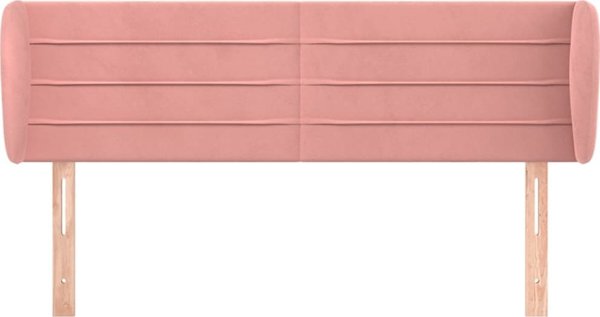 vidaXL Υποστρωτής κεφαλιού ροζ 147x23x78/88 εκ, βελούδινος