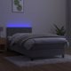 vidaXL Κοντινένταλ κρεβάτι με στρώμα και LED, γκρι, 100x200 cm βελούδο