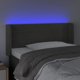 vidaXL Zaglowek do lozkou me LED, skouro gkrizo, 83x16x78/88 cm, aksamit