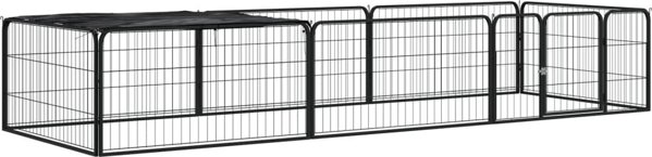 vidaXL Kojec dla psa, 8 panele, czarny, 100x50 cm, stal