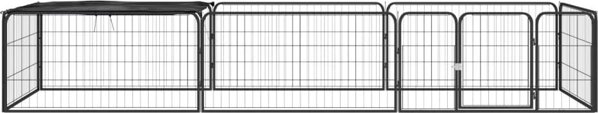 vidaXL Kojec dla psa, 8 panele, czarny, 100x50 cm, stal