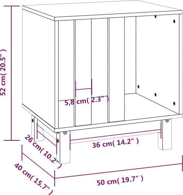 vidaXL Σπίτι για σκύλο, κεχριμπαρένιο καφέ, 50x40x52 εκ., από μασίφ πεύκο