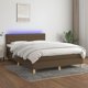vidaXL Λύκνο Κρεβάτι Continental με Στρώμα, Καφέ, 140x190 cm, Ύφασμα
