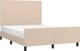 vidaXL Rama κρεβατιού με προσκέφαλο, cappuccino, 140x190 cm, συνθετικό δέρμα