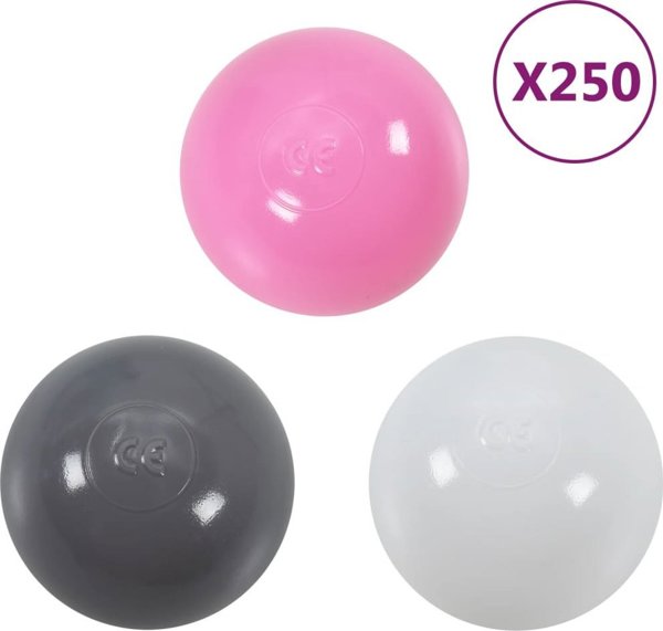 vidaXL Σκηνή παιχνιδιού με 250 μπαλάκια, ροζ, 70x112x70 cm