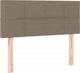 vidaXL Λουτζκο Κοντινεντάλντε με στρώμα, καφέ-γκρι (taupe), ύφασμα, 90x190 εκ.