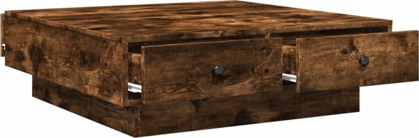 vidaXL Τραπεζάκι Καφέ Καπνισμένη Δρυς 90x90x28 cm