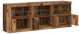 vidaXL Κομότα με φωτισμό LED Παλαιωμένο ξύλο 181,5x37x67 εκ. μηχανικού ξύλου