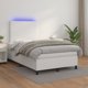 vidaXL Κρεβάτι Continental με στρώμα και LED, λευκό οικολογικό δέρμα 120x200cm
