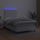 vidaXL Κρεβάτι Continental με στρώμα και LED, λευκό οικολογικό δέρμα 120x200cm