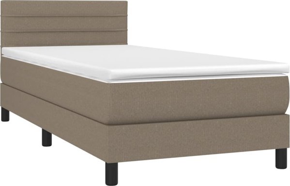 vidaXL Κρεβάτι kontynentalne με στρώμα, taupe ύφασμα, 100x200 εκ