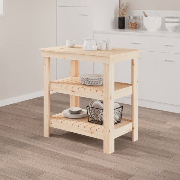 vidaXL vidaXL Stolik roboczy, 78,5x50x80 cm, lite drewno sosnowe