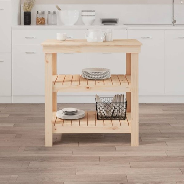 vidaXL vidaXL Stolik roboczy, 78,5x50x80 cm, lite drewno sosnowe