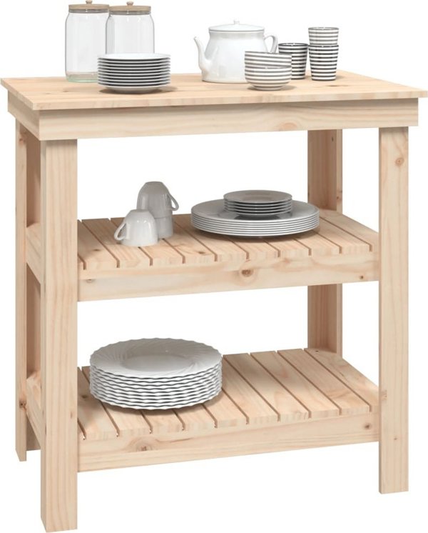 vidaXL vidaXL Stolik roboczy, 78,5x50x80 cm, lite drewno sosnowe
