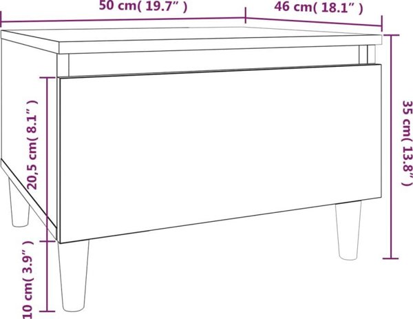 vidaXL Πλευρικά τραπεζάκια, 2 τεμ., καφέ δρυς, 50x46x35 εκ.