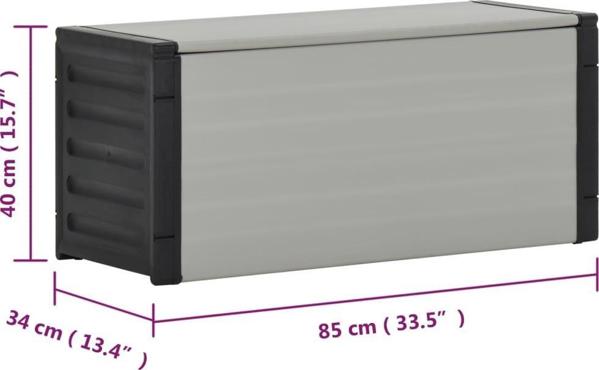 vidaXL Καλάθι απορριμμάτων σε γκρι χρώμα 85x34x40 cm