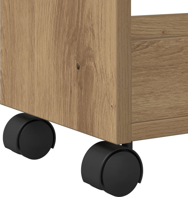 vidaXL Κλιμακωτή Ντουλάπα με Ρόδες 60x22x79 εκ Ξύλο Μηχανικής Επεξεργασίας Δρυς