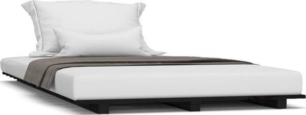 vidaXL ΚάFRAME κρεβατιού μαύρο, μασίφ πεύκο, 100x200 cm