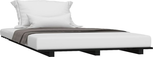 vidaXL ΚάFRAME κρεβατιού μαύρο, μασίφ πεύκο, 100x200 cm