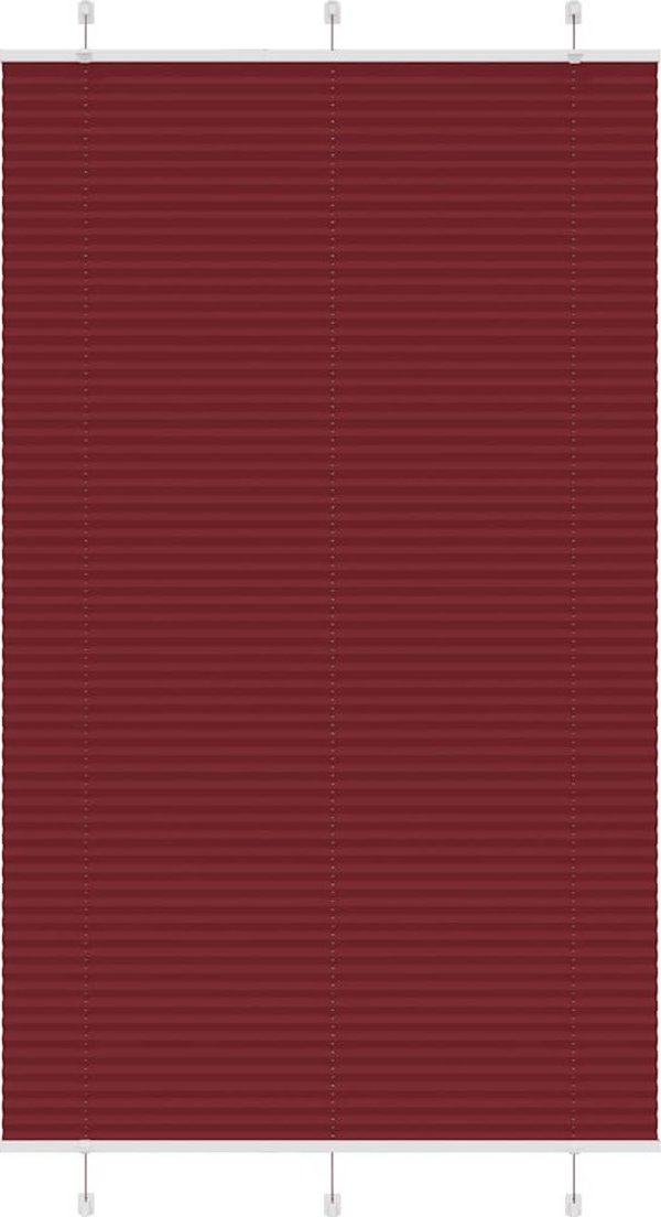 vidaXL Ριγέ Πλισέ Κουρτίνα, Μπορντώ, 115x200 εκ.