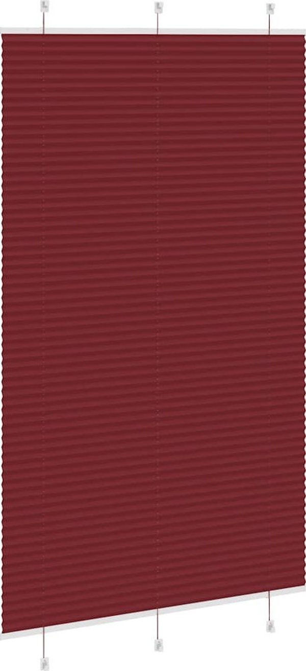 vidaXL Ριγέ Πλισέ Κουρτίνα, Μπορντώ, 115x200 εκ.