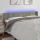 vidaXL κεφαλάρι κρεβατιού με LED, ανοιχτό γκρι, 183x16x78/88 εκ., βελούδο