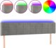 vidaXL κεφαλάρι κρεβατιού με LED, ανοιχτό γκρι, 183x16x78/88 εκ., βελούδο