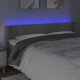 vidaXL κεφαλάρι κρεβατιού με LED, ανοιχτό γκρι, 183x16x78/88 εκ., βελούδο