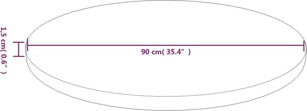 vidaXL Στρογγυλό τραπεζάκι, ανοιχτό καφέ, 90x1,5 εκ., συμπαγές δρύινο ξύλο