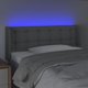 vidaXL Προσκέφαλος κρεβατιού με LED, Ανοιχτό Γκρι, 83x16x78/88 cm, ύφασμα