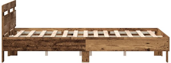 vidaXL Σκελετός Κρεβατιού από Μηχανικό Ξύλο, Χρώμα Παλαιωμένο Ξύλο