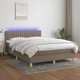 vidaXL Κρεβάτι Κοντινενταλ με Στρώμα, Taupe, 140x200 εκ, Υφασμάτινο