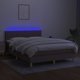 vidaXL Κρεβάτι Κοντινενταλ με Στρώμα, Taupe, 140x200 εκ, Υφασμάτινο
