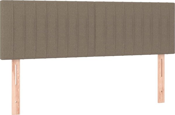 vidaXL Κρεβάτι Κοντινενταλ με Στρώμα, Taupe, 140x200 εκ, Υφασμάτινο