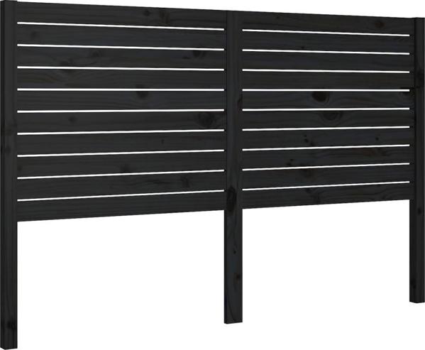 vidaXL Κεφαλάρι κρεβατιού, μαύρο, 166x4x100 cm, μασίφ ξύλο πεύκου