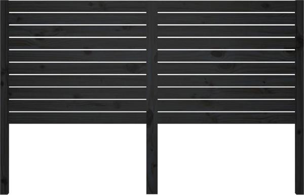 vidaXL Κεφαλάρι κρεβατιού, μαύρο, 166x4x100 cm, μασίφ ξύλο πεύκου