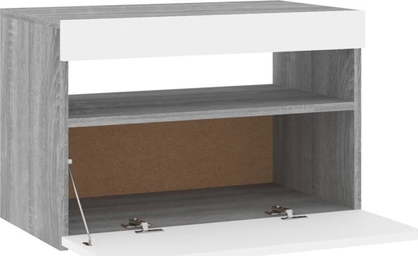 vidaXL Έπιπλο Τηλεόρασης με LED Φωτισμό, Sonoma Γκρι Δρυς, 60x35x40 εκ.