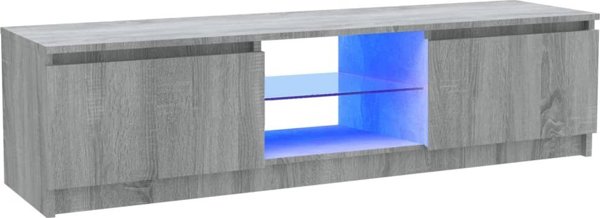 vidaXL Έπιπλο TV με LED, γκρι δρυς Sonoma, 120x30x35,5 cm