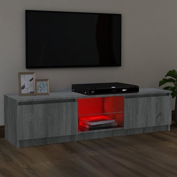 vidaXL Έπιπλο TV με LED, γκρι δρυς Sonoma, 120x30x35,5 cm