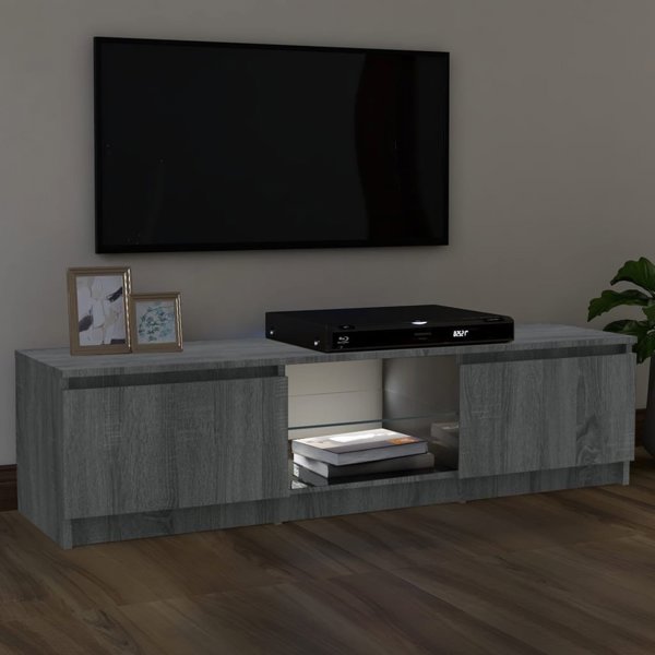 vidaXL Έπιπλο TV με LED, γκρι δρυς Sonoma, 120x30x35,5 cm
