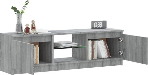 vidaXL Έπιπλο TV με LED, γκρι δρυς Sonoma, 120x30x35,5 cm