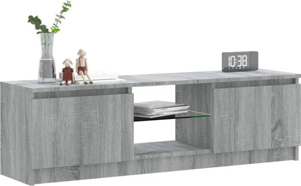 vidaXL Έπιπλο TV με LED, γκρι δρυς Sonoma, 120x30x35,5 cm