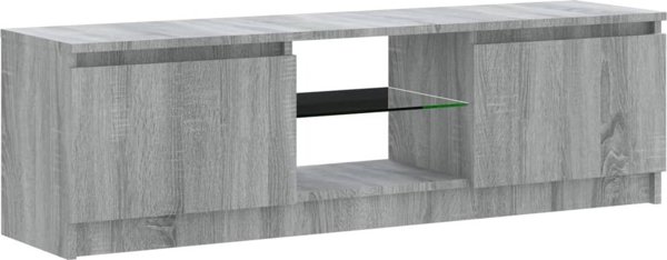 vidaXL Έπιπλο TV με LED, γκρι δρυς Sonoma, 120x30x35,5 cm