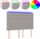 vidaXL Κεφαλάρι για κρεβάτι με LED, ανοιχτό γκρι, 144x5x118/128 εκ., ύφασμα
