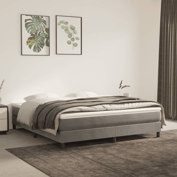 vidaXL vidaXL Materac kieszeniowy, jasnoszary, 160x200x20 cm, aksamit