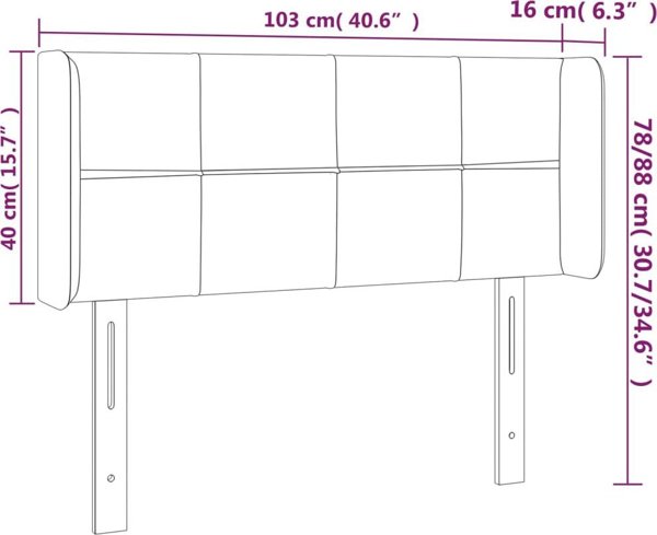 vidaXL Κεφαλαρι uszak Κρεμ 103x16x78/88 εκ Υφασμα