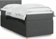 vidaXL Κρεβάτι Continental με Στρώμα, Σκούρο Γκρι Ύφασμα 90x190 cm