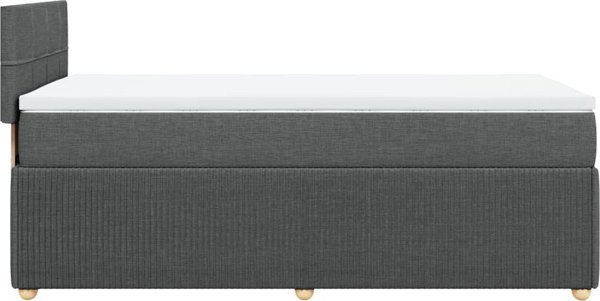 vidaXL Κρεβάτι Continental με Στρώμα, Σκούρο Γκρι Ύφασμα 90x190 cm