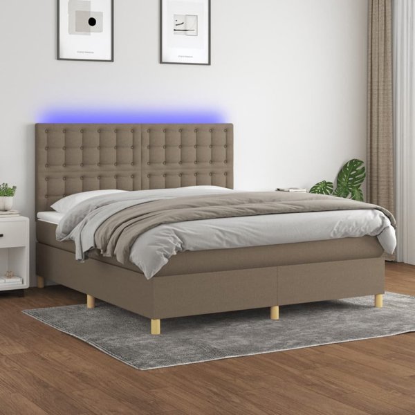 vidaXL Κρεβάτι kontynentalne με στρώμα, ταουπέ, 160x200 cm, ύφασμα